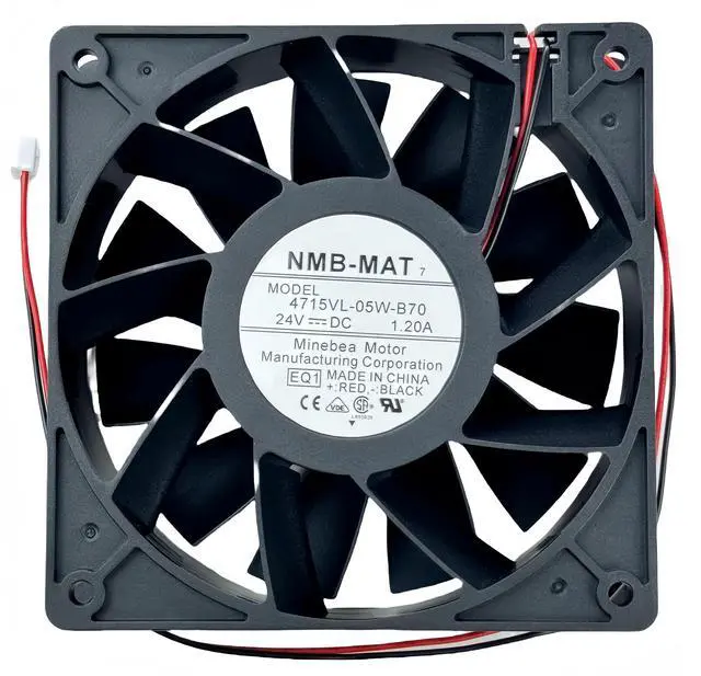 Alt view image 6 of 7 - for 4715VL-05W-B70 Cooling Fan, DC 24V 1.20A NMB-MAT Inverter Cooling Fan, 120X120X38mm 2-Wire Cooling Fan