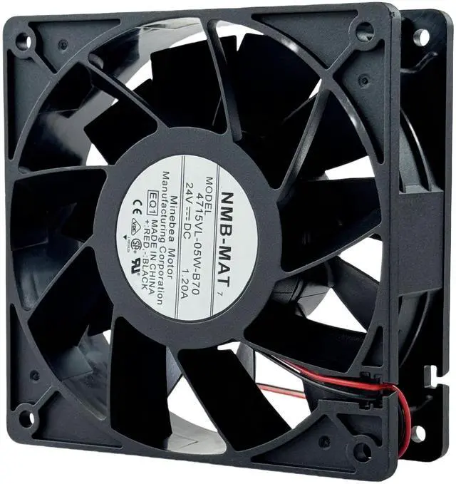 Alt view image 7 of 7 - for 4715VL-05W-B70 Cooling Fan, DC 24V 1.20A NMB-MAT Inverter Cooling Fan, 120X120X38mm 2-Wire Cooling Fan
