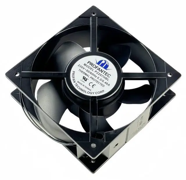 Alt view image 3 of 7 - P2207HBL PROFANTEC Axial Fan, Electric Control Cabinet Cooling Fan AC230V 0.3/0.46A 50/60Hz, 2-Wire Thermal Protected Cooling Fan P2207HBL 208x208x72mm