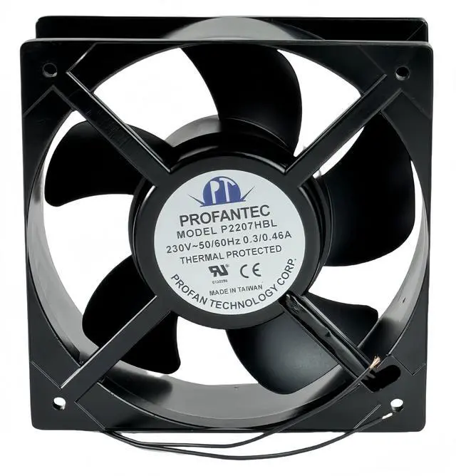 Alt view image 5 of 7 - P2207HBL PROFANTEC Axial Fan, Electric Control Cabinet Cooling Fan AC230V 0.3/0.46A 50/60Hz, 2-Wire Thermal Protected Cooling Fan P2207HBL 208x208x72mm