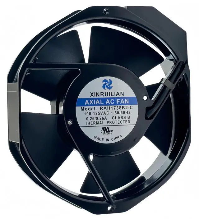 Main image of for XINRUILIAN RAH1738B2-C Cooling Fan 100-125VAC 0.25/0.26A 50/60Hz 172x150x38mm 172mm Cabinet Cooling Fan 2-pin