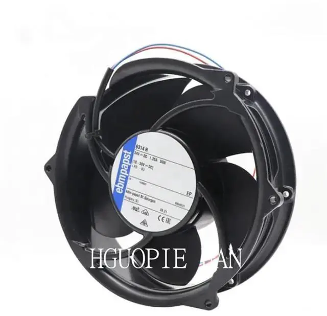 Alt view image 2 of 5 - for Ebmpapst 6314H Axial Fan DC 24V 1.25A 30W 172x172x51mm 2-Wires Cooling Fan