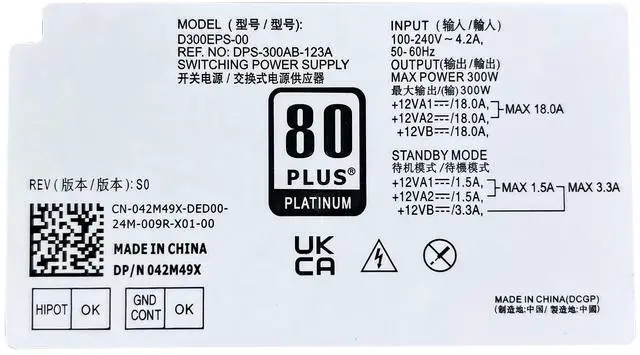 Alt view image 4 of 4 - D300EPS-00 300W Power Supply Replacement for dell Optiplex 3000MT 5000MT 7000MT Vostro 3710 3910 T3660 XPS 8950 H300EPS-00 AC300EPS-01 3XY3J 6R2MV HD2W8 Connector:8pin+4pin+4pin
