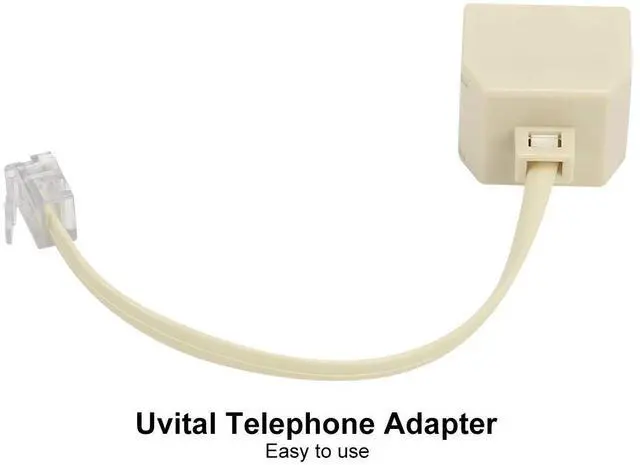 Alt view image 3 of 5 - Vszerda Two Way Telephone Splitters, Male to 2 Female Converter Cable RJ11 6P4C Telephone Wall Adaptor and Separator for Landline (Yellow, 2 Pack)