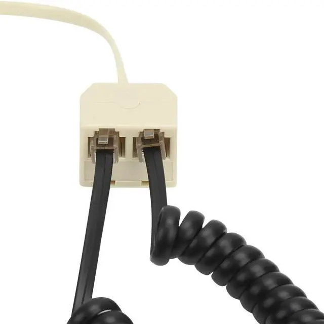 Alt view image 4 of 6 - Vszerda Two Way Telephone Splitters, RJ11 6P4C Male to Female Converter Cable, Telephone Wall Adaptor for Landline (Beige,3 Pack)