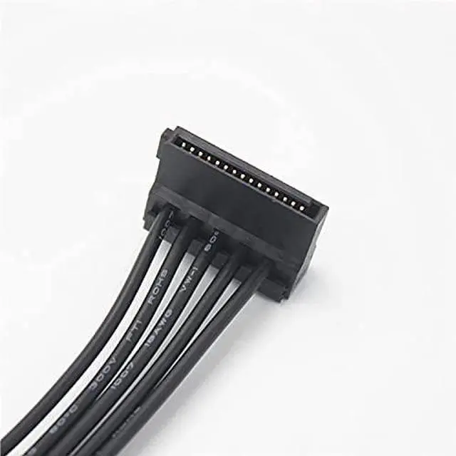 Alt view image 3 of 5 - Vszerda 2 Pack 15 Pin SATA to 5 SATA Power Splitter Extension Cable for HDDSSD - 21 Inches