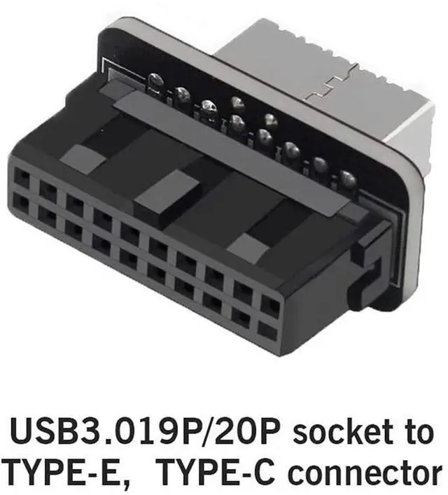 Alt view image 2 of 5 - Vszerda USB Front Panel Adapter, Vertical USB 3.1 Front Panel Socket Key-A Type-E to 3.0 19/20Pin Header Adapter