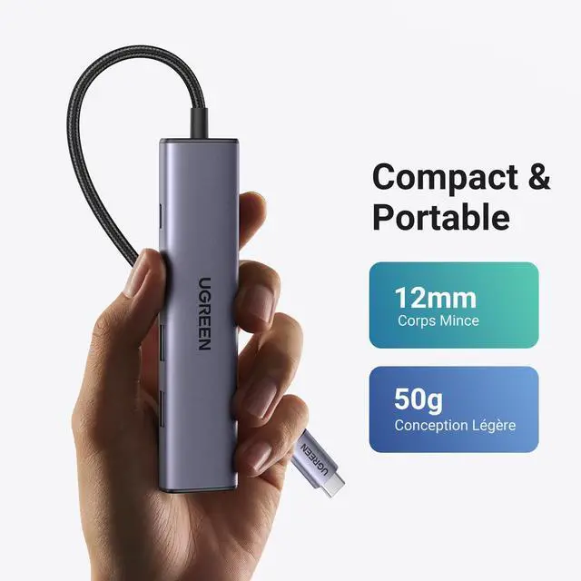 Alt view image 6 of 7 - UGREEN Revodok 105 USB C Hub 5 in 1 Multiport Adapter 4K HDMI, 100W Power Delivery, 3 USB-A Data Ports, USB C Dongle for MacBook Pro/Air, iPad Pro, iMac, iPhone 15 Pro/Pro Max, XPS, Thinkpad