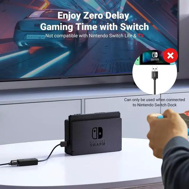 Alt view image 3 of 7 - UGREEN USB to Ethernet Adapter, 10/100 Mbps Network Adapter, with AX88772D Chip, RJ45 Wired LAN Dongle for Laptop, Compatible with Nintendo Switch MacBook Chromebook Windows macOS Linux (Not for Wii)