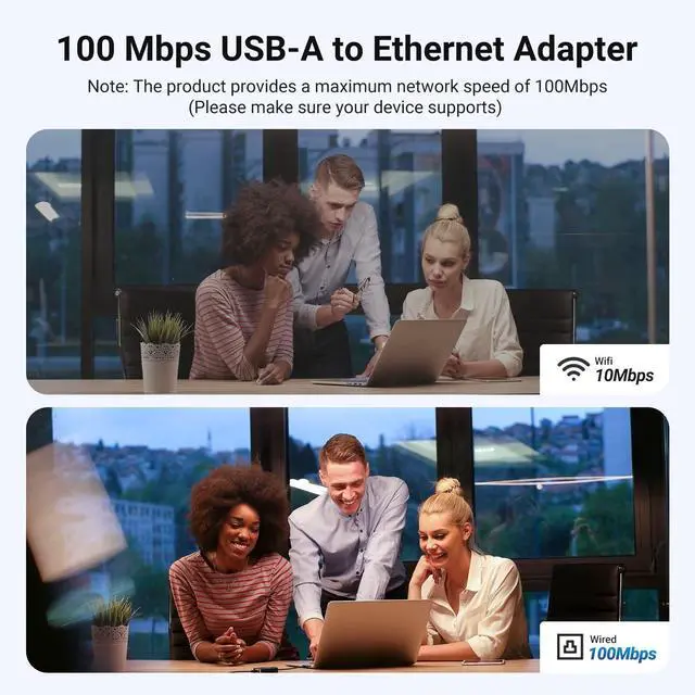 Alt view image 7 of 7 - UGREEN USB to Ethernet Adapter, 10/100 Mbps Network Adapter, with AX88772D Chip, RJ45 Wired LAN Dongle for Laptop, Compatible with Nintendo Switch MacBook Chromebook Windows macOS Linux (Not for Wii)