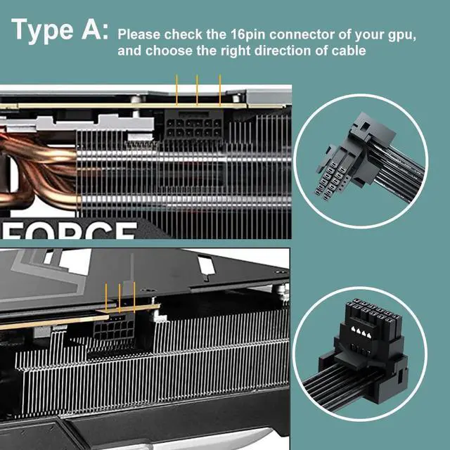Alt view image 2 of 5 - BUCIER PCI-e 5.0 12VHPWR 16Pin Right Angle Adapter Female to Male Extension Cable, 16AWG 600W 12VHPWR 90 Degree Adapter for Graphic Card GPU 12+4pin RTX 3090Ti 4070Ti 4080 4090 (Type A)