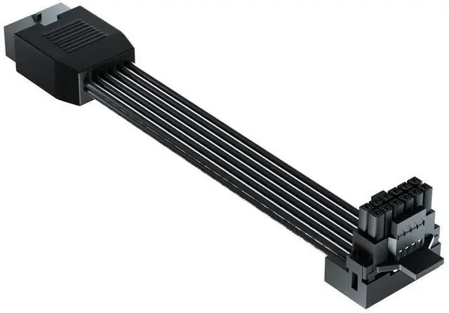 Main image of Vszerda PCI-e 5.0 12VHPWR 16 Pin Right Angle Adapter Female to Male Extension Cable, 16AWG 600W 12VHPWR 90 Degree Adapter for Graphic Card GPU 12+4pin RTX 3090Ti 4070Ti 4080 4090 (Type B)