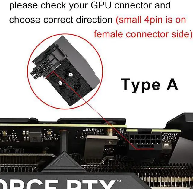 Alt view image 2 of 6 - 12VHPWR 90 Degree Adapter: 16 Pin GPU Power Connector 600W Pcie5.0 Right Angle Power Adapter for 12+4pin RTX 3090Ti 4070Ti 4080 4090 Graphic Card GPU (Type A)