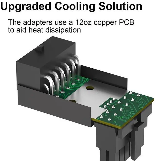 Alt view image 4 of 6 - 12VHPWR 90 Degree Adapter: 16 Pin GPU Power Connector 600W Pcie5.0 Right Angle Power Adapter for 12+4pin RTX 3090Ti 4070Ti 4080 4090 Graphic Card GPU (Type A)