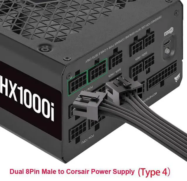 Alt view image 5 of 6 - 12VHPWR 90 Degree Adapter for C.orsair PCIE 5.0 16AWG 600W 12VHPWR Adapter Dual 8 Pin PCIe to 16 Pin 12+4 Pin for RTX 4090 4080 3090TI 4070Ti Graphics Card GPU, ONLY for C.orsair Power Supply (Type B)