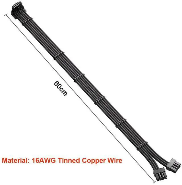 Alt view image 6 of 6 - 12VHPWR 90 Degree Adapter for C.orsair PCIE 5.0 16AWG 600W 12VHPWR Adapter Dual 8 Pin PCIe to 16 Pin 12+4 Pin for RTX 4090 4080 3090TI 4070Ti Graphics Card GPU, ONLY for C.orsair Power Supply (Type B)