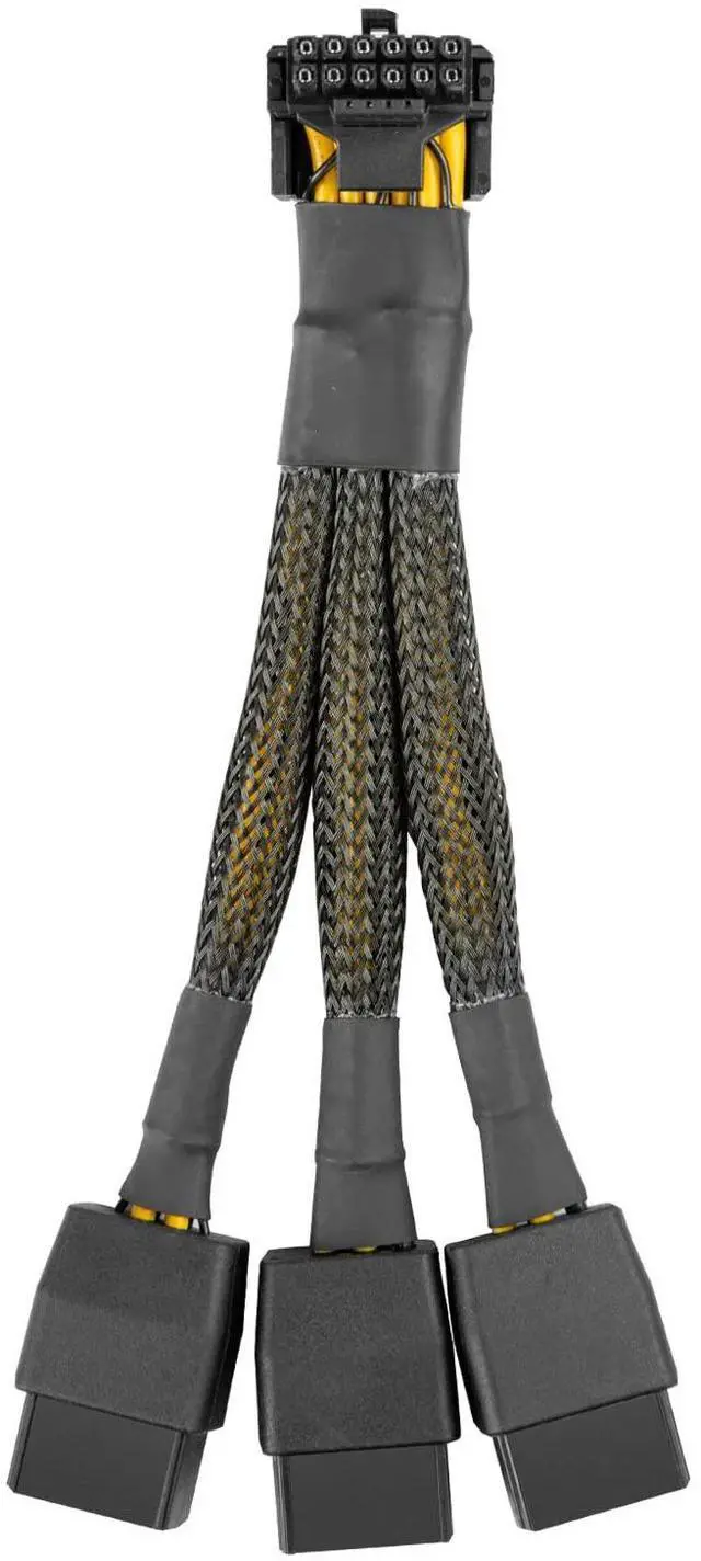 Alt view image 6 of 6 - BUCIER 16Pin GPU Cable to 3X 8 Pin Pcie Extension - 16AWG PCIE 5.0 12VHPWR 600W 90 Degree Right Angle 16 Pin 12+4Pin Supply Adapter for RTX 4090 4080 3090TI 4070Ti Graphics Card (Type A)