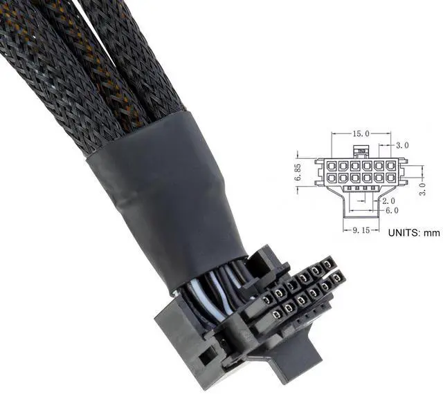 Alt view image 4 of 6 - BUCIER 16Pin GPU Cable to 3X 8Pin Pcie - 16AWG PCIE 5.0 12VHPWR 600W 90 Degree Right Angle 16 Pin 12+4Pin Power Supply Adapter for RTX 4090 4080 3090TI 4070Ti Graphics Card (Type B)