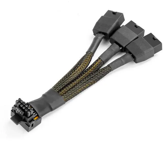 Main image of BUCIER 16Pin GPU Cable to 3X 8Pin Pcie - 16AWG PCIE 5.0 12VHPWR 600W 90 Degree Right Angle 16 Pin 12+4Pin Power Supply Adapter for RTX 4090 4080 3090TI 4070Ti Graphics Card (Type B)