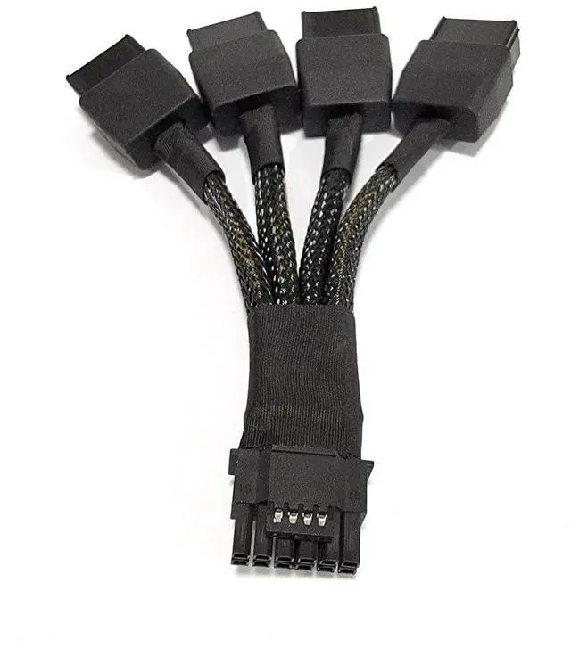 Main image of Vszerda PCI-e 5.0 Extension Cable, RTX 4090 4080 16Pin(12+4) Male to 4x8Pin Female 12VHPWR Cable PCIE GPU Power Sleeved Extender Cord Compatible with GeForce RTX 4090/4080/3090Ti (3.94inch)