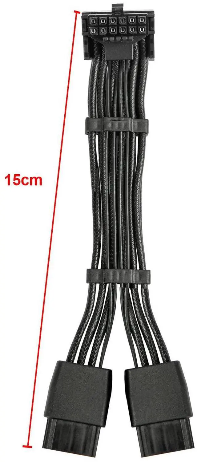 Alt view image 5 of 6 - Vszerda  12VHPWR 90 Degree Adapter to 2X 8Pin: 16AWG 16 PIN GPU Right Angle PCI-E 5.0 Extension for for Graphic Card GPU 12+4pin RTX 3090Ti 4070Ti 4080 4090 (Type A)