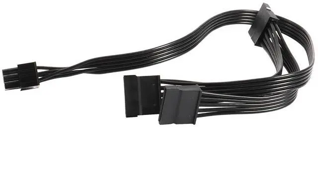 Alt view image 2 of 3 - Vszerda 6 Pin Male to 3X 15 Pin SATA Female Hard Drive Power Adapter Cable for Seasonic Antec Modular Power Supply 20-in