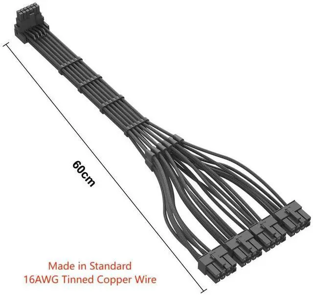 Alt view image 6 of 6 - Vszerda 12VHPWR 90 Degree Right Angle Adapter for Corsair 12VHPWR 16AWG 600W PCIE 5.0 12+4 16 Pin for RTX 4090 4080 3090TI 4070Ti GPU, 4X 8 Pin ONLY for Corsair Modular Power Supply (Type B)