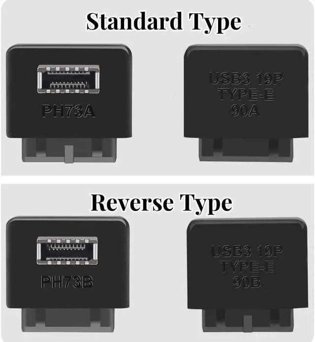 Alt view image 2 of 3 - Vszerda USB 3.2 Gen 1 to USB 3.2 Gen 2 Header Adapter, USB 3.1 Type-C Key-A to USB 3.0 20 Pin Header Converter for Type-C Motherboard, Black