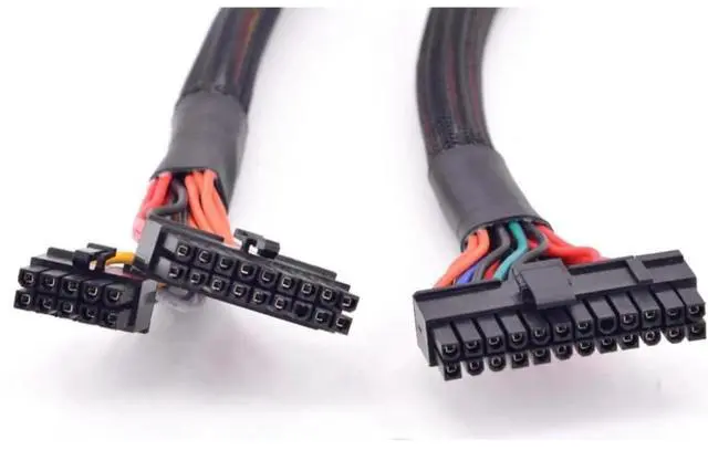 Alt view image 2 of 2 - Vszerda 24 Pin ATX Cable for C orsair SFX RMX RMi SF HX Series PSUs, 18 Pin + 10 Pin to 24 Pin ATX PSU Power Adapter Sleeved 24.8-inch(63cm), Black