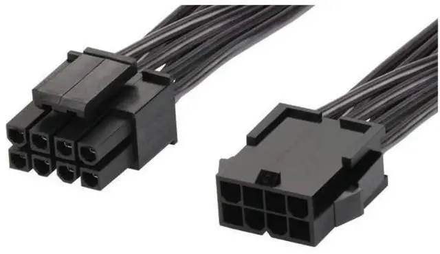 Alt view image 2 of 2 - Vszerda PCIe 8 Pin Female to CPU 8 pin (4+4 Detachable) Male EPS-12V Adapter Converter Sleeved Cable 13.3-inch(34cm), Black