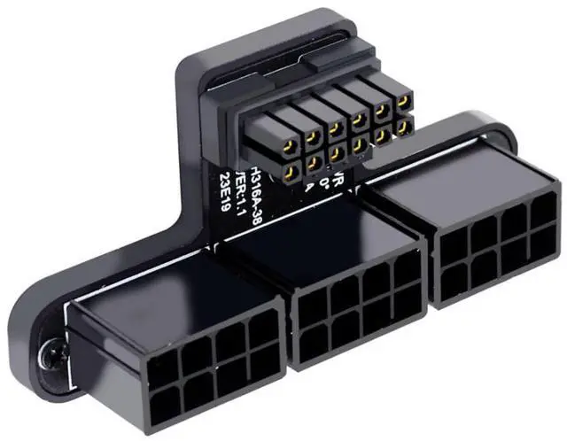 Main image of Vszerda ATX3.0 PCI-E 5.0 12VHPWR 16Pin Power Modular to 3 ATX 8Pin Connector Adapter for 4080 5090TI Graphics Card 90 Degree Down Angled
