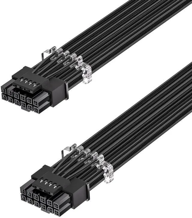 Main image of Vszerda PCIe 5.1 16Pin GPU Power Cable - 70cm 12V-2x6 PSU Sleeved Cable 600W Male to Male 12VHPWR for Geforce RTX 5090 5080 5070ti 3090Ti 4070 Ti 4080 4090 5070 to ATX 3.1 Modular PSU (Black)