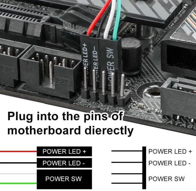 Alt view image 4 of 6 - PC Power Button, Desktop External PC Power Supply Switch for Computer Motherboard