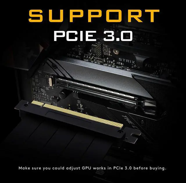 Alt view image 4 of 7 - BUCIER [20cm] PCIE 3.0 16x Extreme High Speed Riser Cable PCI Express Port GPU Extension Card-Straight Connector