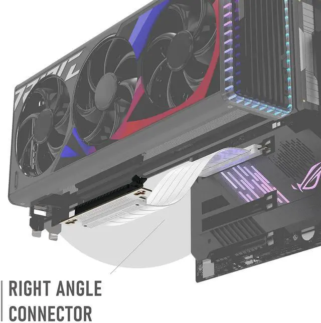 Alt view image 6 of 6 - Vszerda PCIE Gen 4 16x Extreme Flexible, High Speed Riser Cable PCI Express 4.0 Port GPU Extension Card-Right Angle Connector, Supports RTX3090/3090ti/4080/4090 [7.87in/20cm]- White