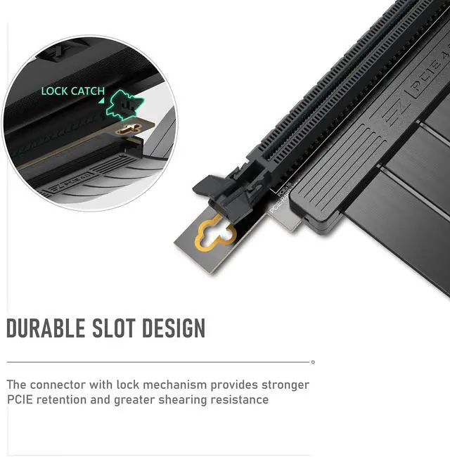 Alt view image 5 of 7 - Vszerda PCIE Gen 4 16x Extreme Flexible, High Speed Riser Cable PCI Express 4.0 Port GPU Extension Card-Right Angle Connector [11.8in/30cm]