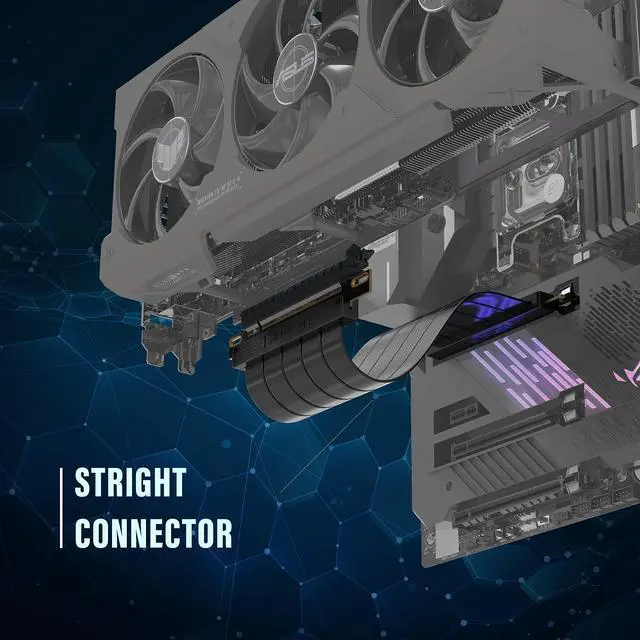 Alt view image 5 of 7 - Vszerda PCIE Gen 4 16x Extreme Flexible, High Speed Riser Cable PCI Express 4.0 Port GPU Extension Card-Straight Connector [7.87in/20cm]