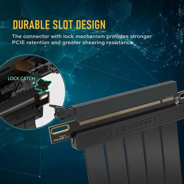 Alt view image 7 of 7 - Vszerda PCIE Gen 4 16x Extreme Flexible, High Speed Riser Cable PCI Express 4.0 Port GPU Extension Card-Straight Connector [7.87in/20cm]