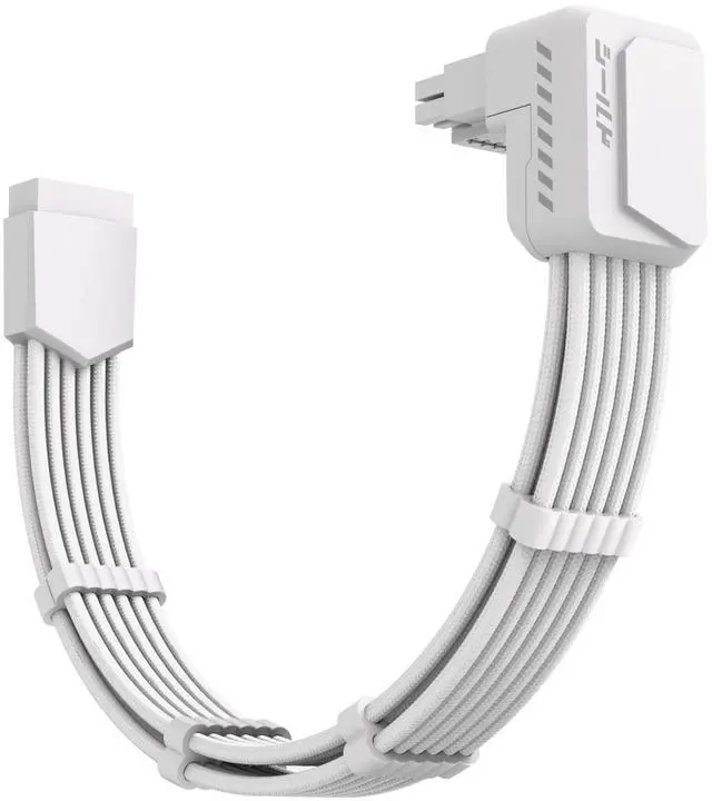 Main image of BUCIER Shield PCIE 5.1 GPU Extension Cable with 90 Degree 12V-2x6 Angle Adapter,16pin (12+4) 12VHPWR PCIe 5.1 PSU Cable Extension for RTX 40/50 Series with Combs-Standard Type-White