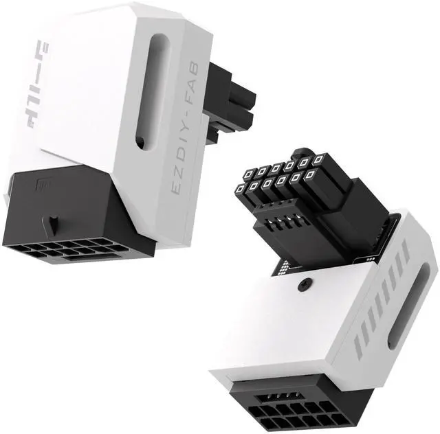Main image of PCIe 5.0 Adapter - 600W 12+4pin,16pin 12VHPWR GPU Power Connector,12V-2x6 GPU Adapter,90 Degree Right Angle - Compatible with RTX 3090Ti, 4070Ti, 4080, 4090 GPU - STD Type, White, 1 Pack