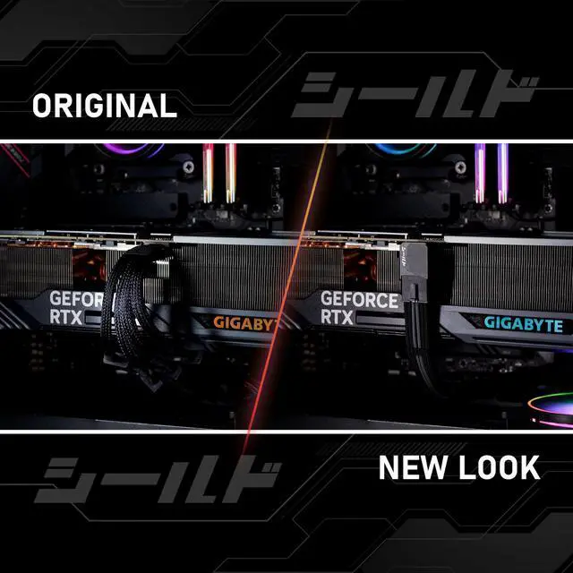 Alt view image 2 of 7 - Vszerda PCIe 5.1 Adapter - 600W 12+4pin,16pin 12VHPWR GPU Power Connector,12V-2x6 GPU Adapter,90 Degree Right Angle - Compatible with RTX 3090Ti, 4070Ti, 4080, 4090 GPU - RVS Type, Red, 1 Pack
