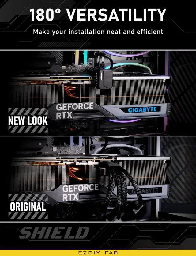 Alt view image 3 of 7 - PCIe 5.0 Adapter - 600W 12+4pin, 16pin 12VHPWR GPU Power Connector, 12V-2x6 GPU Adapter,180 Degree Right Angle - Compatible with RTX 3090Ti, 4070Ti, 4080, 4090 GPU - STD Type, Black, 1 Pack