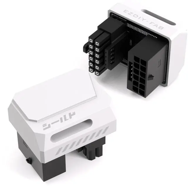 Main image of PCIe 5.0 Adapter - 600W 12+4pin, 16pin 12VHPWR GPU Power Connector, 180 Degree Right Angle - Compatible with RTX 3090Ti, 4070Ti, 4080, 4090 GPU - RVS Type, White, 1 Pack