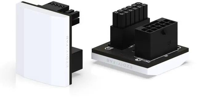 Main image of 12VHPWR 12+4 Pin Angle Connector Power Adapter Slim Type for RTX40' Series Graphics Card, Supports 600W Output, Comptatible to RTX4090,4080,4070ti -180 Degrees STD Type- White-1 Pack