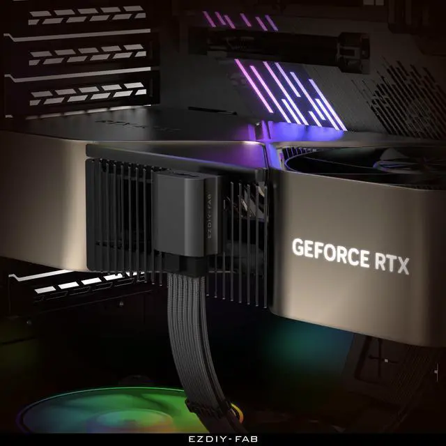 Alt view image 7 of 7 - 12VHPWR 12+4 Pin Angle Connector Power Adapter for RTX40' Series Graphics Card, Supports 600W Output, Comptatible to RTX4090,4080,4070ti -90 Degrees RVS Type- Black-1 Pack