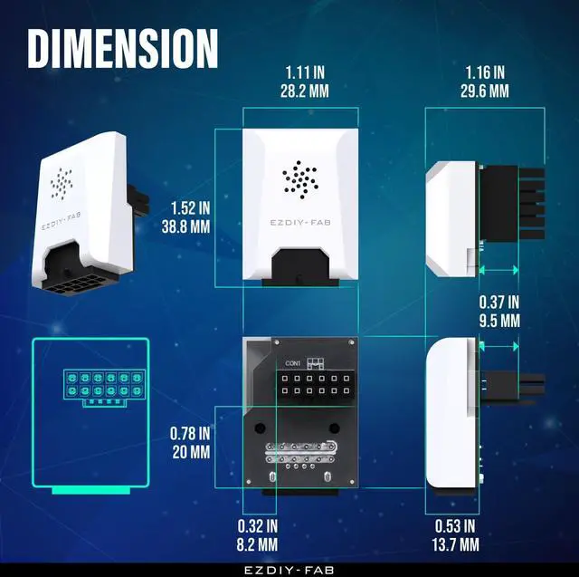Alt view image 2 of 7 - Vszerda PCIe 5.0 12VHPWR GPU Power Bridge, 12+4 Pin Angle Connector Power Adapter, for RTX40' Series GPUs, Compatible with RTX4090, 4080, 4070ti - White 90° STD