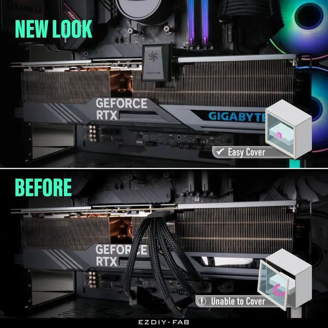 Alt view image 3 of 7 - Vszerda PCIe 5.0 12VHPWR GPU Power Bridge, 12+4 Pin Angle Connector Power Adapter, for RTX40' Series GPUs, Compatible with RTX4090, 4080, 4070ti - Black 180° STD