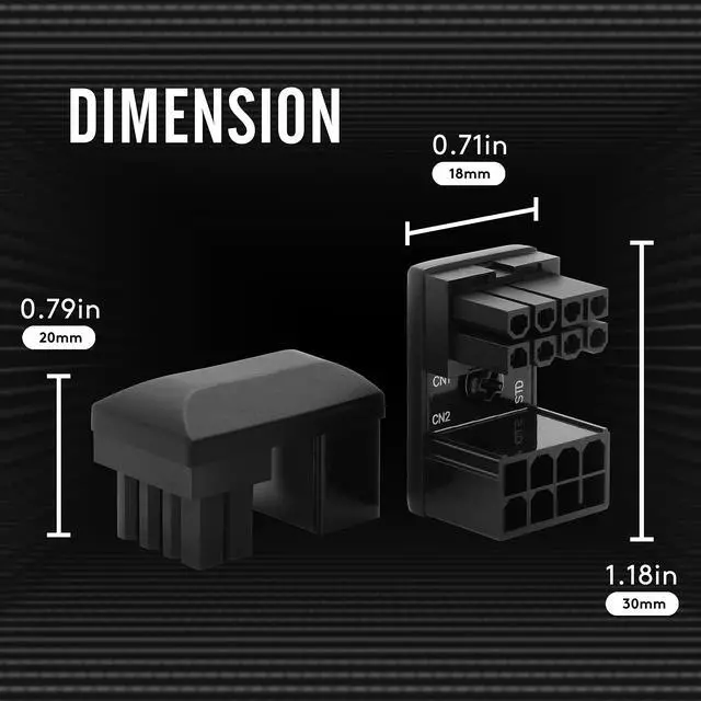 Alt view image 2 of 7 - GPU VGA PCIE 8 Pin U Turn 180 Degree Angle Connector Power Adapter Board for Desktop Graphics Card-Standard Type 2 Pack