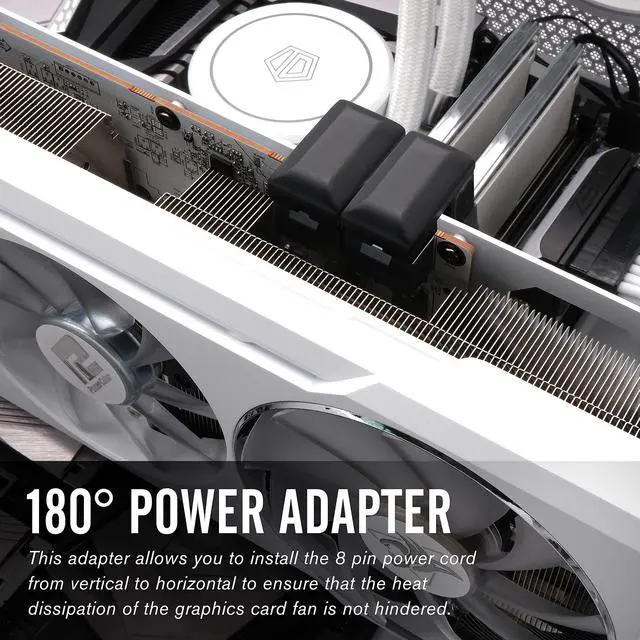 Alt view image 6 of 7 - GPU VGA PCIE 8 Pin U Turn 180 Degree Angle Connector Power Adapter Board for Desktop Graphics Card-Standard Type 2 Pack