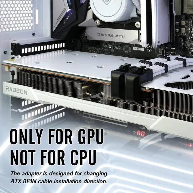 Alt view image 7 of 7 - GPU VGA PCIE 8 Pin U Turn 180 Degree Angle Connector Power Adapter Board for Desktop Graphics Card-Standard Type 2 Pack
